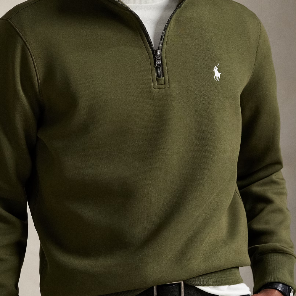 Double-Knit Quarter-Zip Pullover