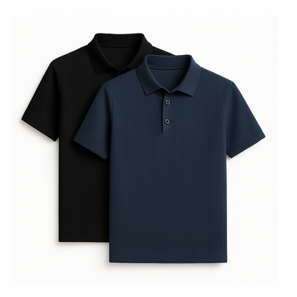 Ultra Fresh Silk Ice Polo Shirt (2-Pack + Free Watch)