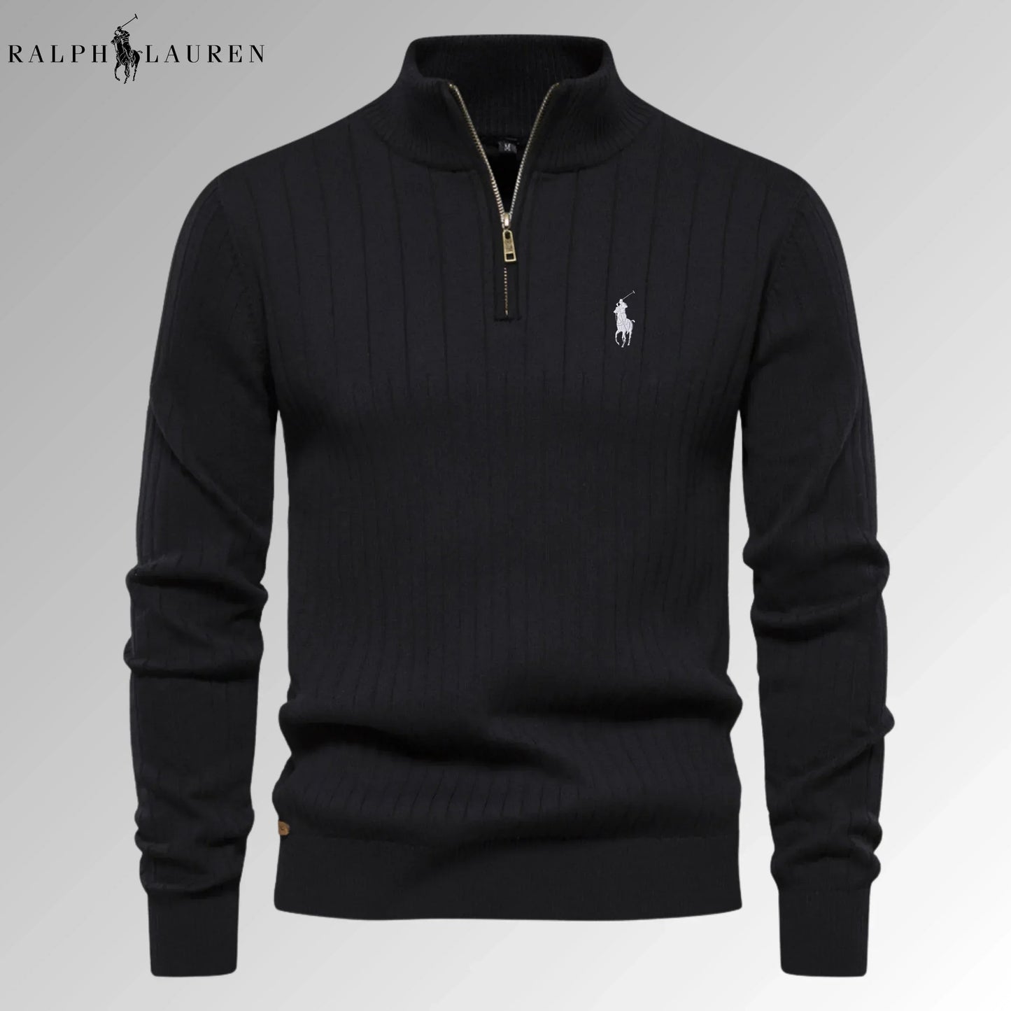 Quarter-Zip Ribbed Jumper