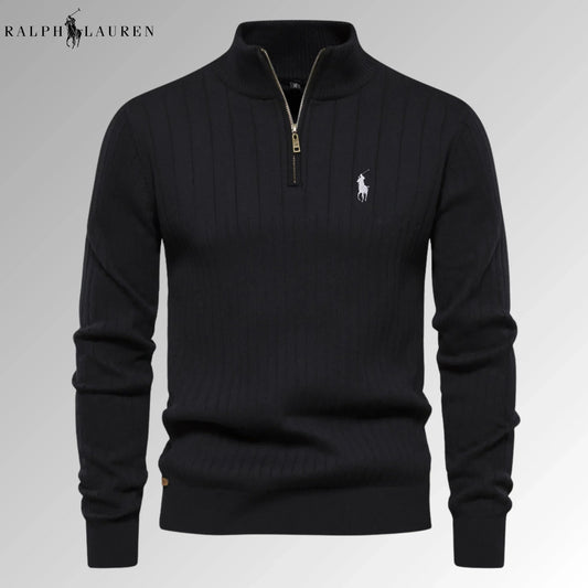 Quarter-Zip Ribbed Jumper