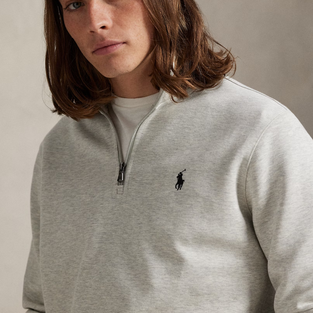 Double-Knit Quarter-Zip Pullover
