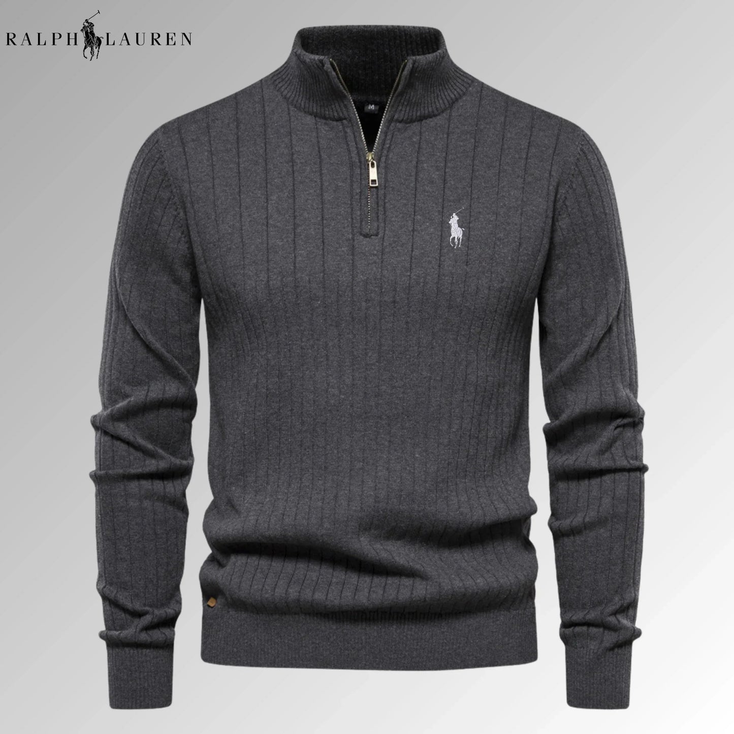Quarter-Zip Ribbed Jumper