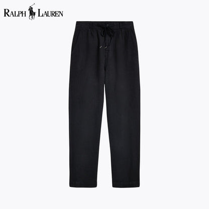 RL Lateef Relaxed Fit Pleated Linen Pant