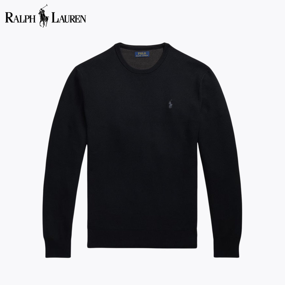 RL Mesh-Knit Cotton Crewneck Sweater